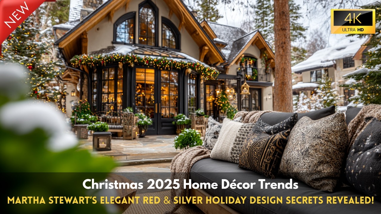 Рождественский декор для дома 2025 | Секреты праздничного стиля Марты Стюарт в красных и серебрян...