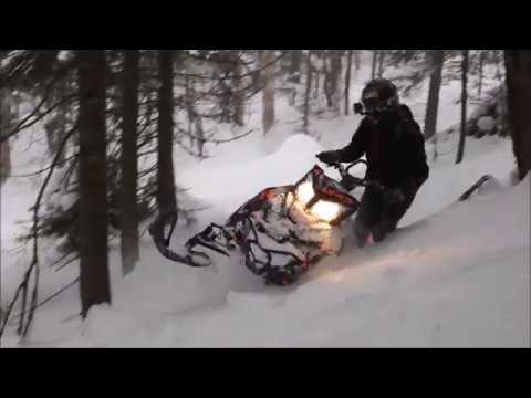 Видео: Snowmobile first ride in the trees