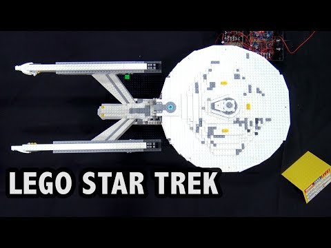 Custom LEGO Star Trek Enterprise and Reliant with Lights
