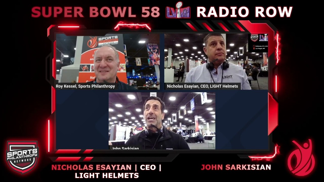 Super Bowl 58 Radio Row- Nicholas Esayian and John Sarkisian, LIGHT Helmets