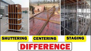 Difference Between Shuttering, Centering and Staging | Most asked in Civil Engineering Interview