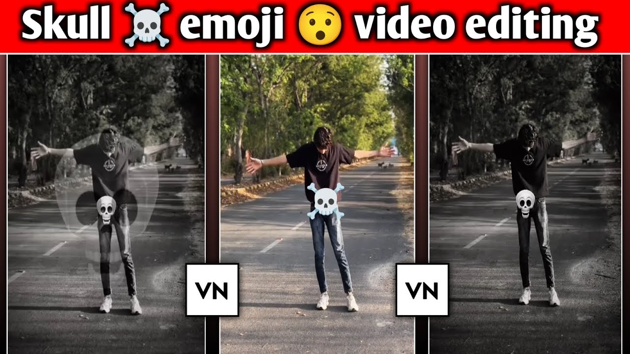Trending skull ☠️ emoji video editing in VN app | vn app skull 💀 face video editing | Vn Edit