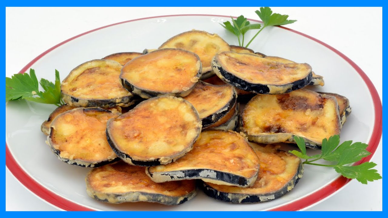 Berenjena frita muy crujiente con y sin huevo