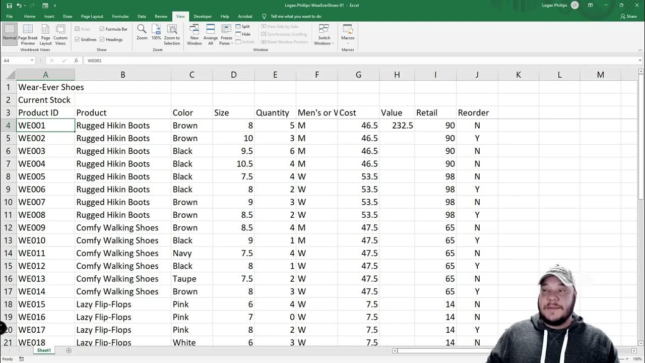 Simnet Excel 2019 In Practice - Ch 1 Guided Project 1-3 - YouTube