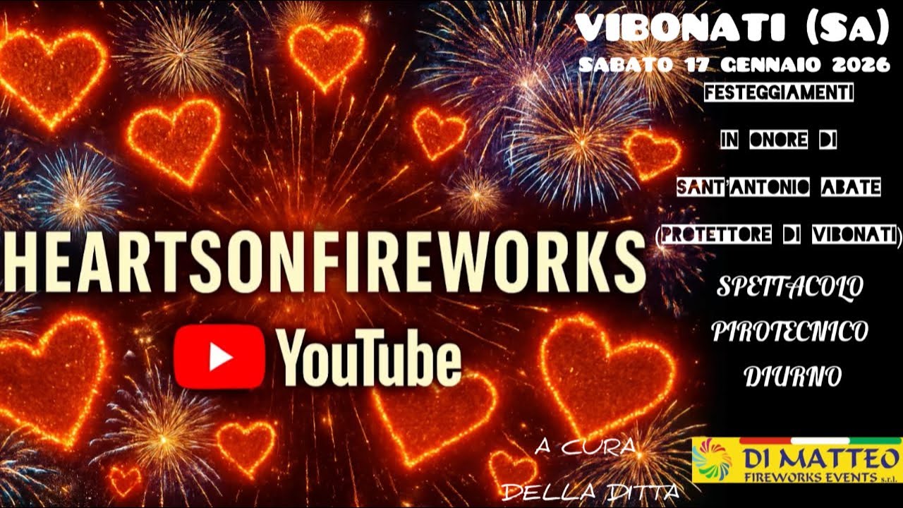 VIBONATI(Sa).SABATO 17 GENNAIO 2026.SPETTACOLO PIROTECNICO DIURNO.DITTA DI MATTEO FIREWORKS EVENTS.