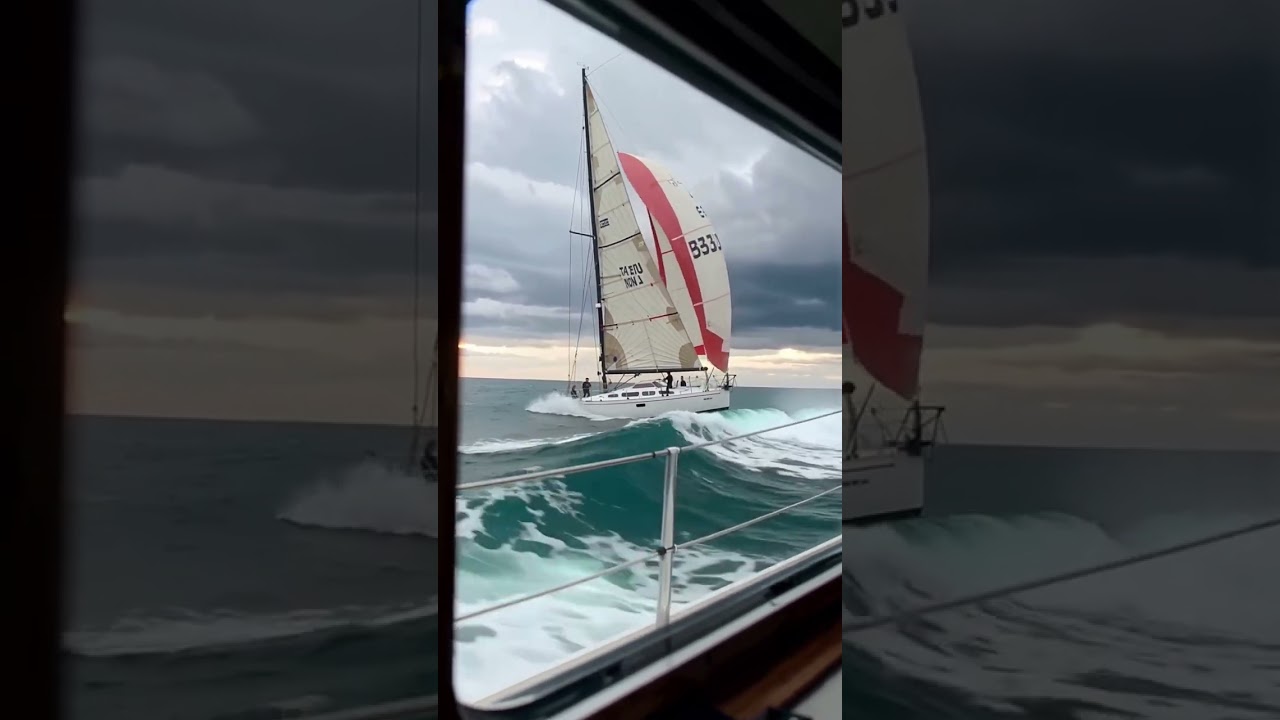 ​Sailing through the storm! 🌪️ This is pure adrenaline. Definitely not for the faint-hearted! ⚓💪