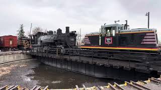 D&RGW 491 being turned on turntable at the @coloradorailroadmuseum