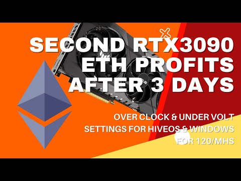 2nd RTX 3090 Mining ETH Profits Nov2021 [] RTX3090 Mining Overclock Settings Windows u0026 HiveOS