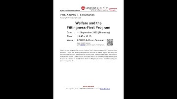 (PHI) Welfare and the Fittingness-First Program by Prof. Andrew T. Forcehimes on 11 Sep 2025