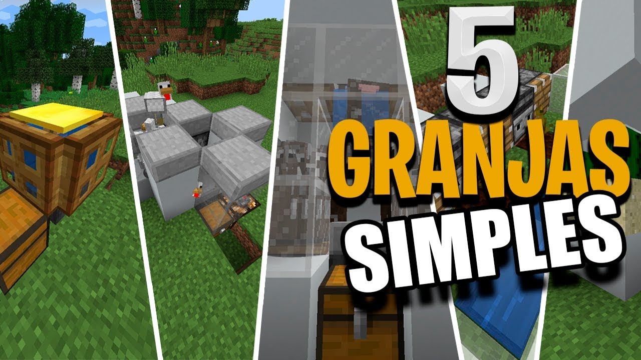 5 GRANJAS simples Minecraft 1.13 - YouTube