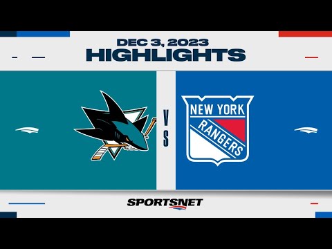 NHL Highlights | Sharks vs. Rangers - December 3, 2023