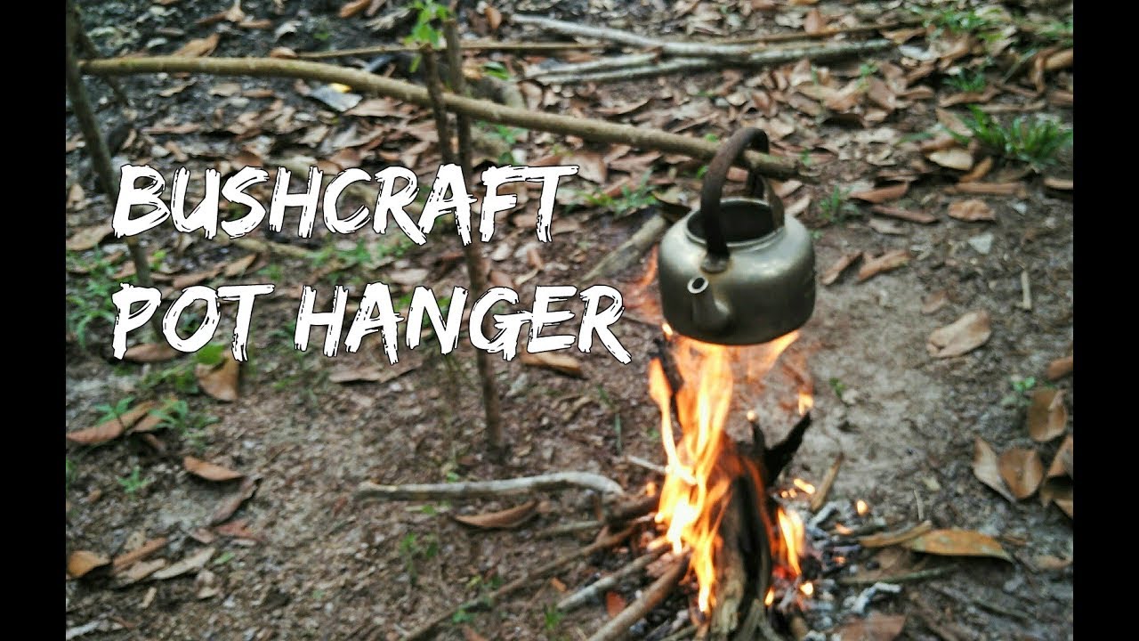 Two simple method of making bushcraft pot hanger YouTube