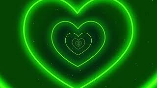 Зеленый неоновый туннель сердца любви и романтическое абстрактное свечение 4K Обои фон Tik Tok