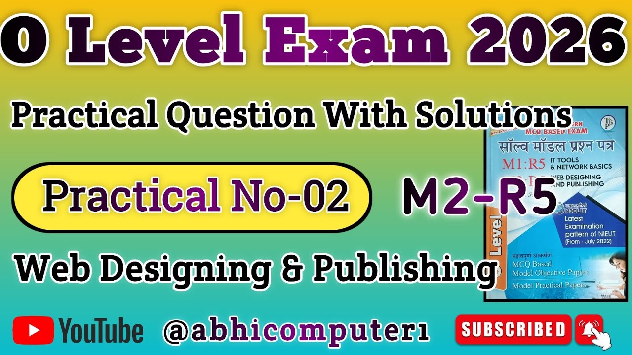 O Level M2 R5 Practical Exam 2026 O level Practical Question 