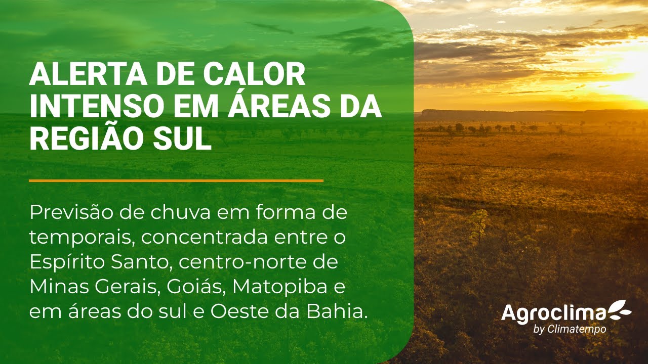 Alerta de calor intenso em áreas da região Sul