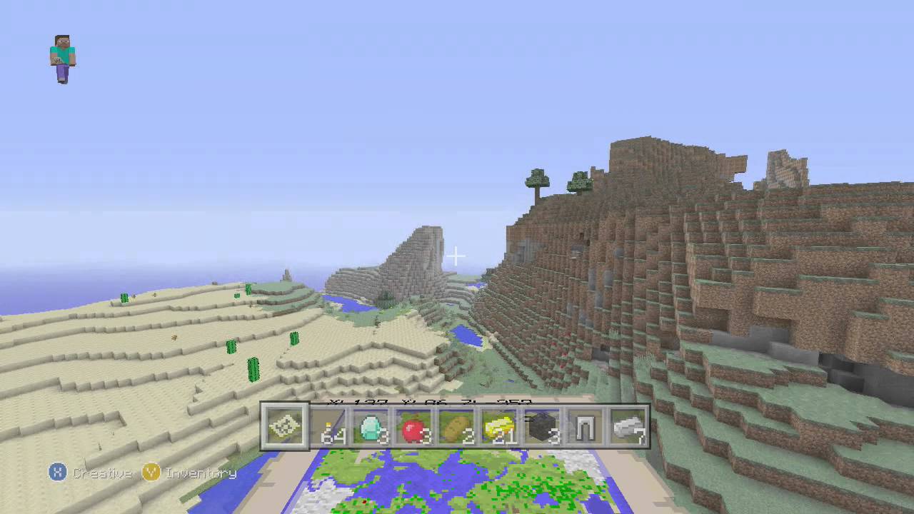 Minecraft Xbox 360/PS3 Seed - Desert Temple, Village, And Amazing Mountains