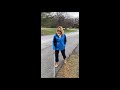 Blind Walk outside with cane techniques
