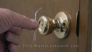 How To Unlock The Kwikset Bedroom / Bathroom Lock with a Paper Clip