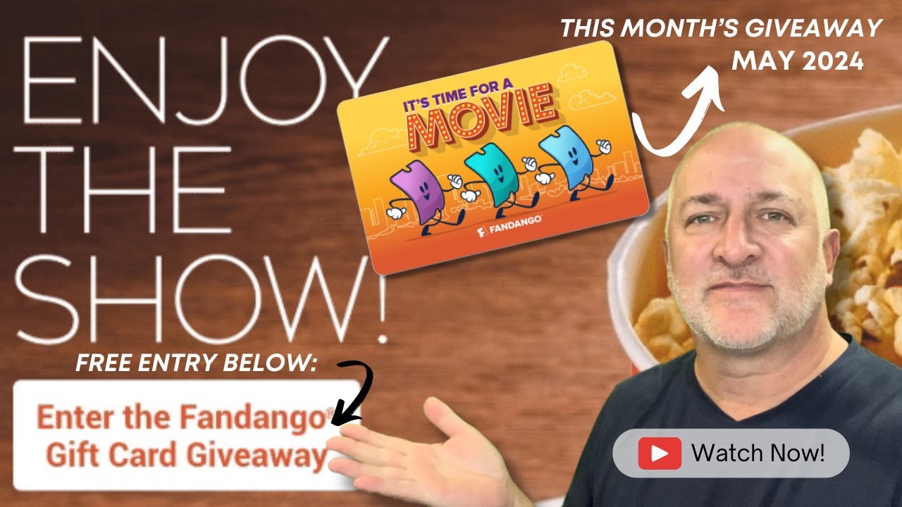 Win a fandango gift card this month s free giveaway may 2024 youtube