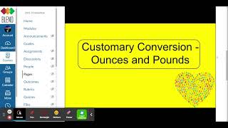 Customary Conversions: Pounds and ounces