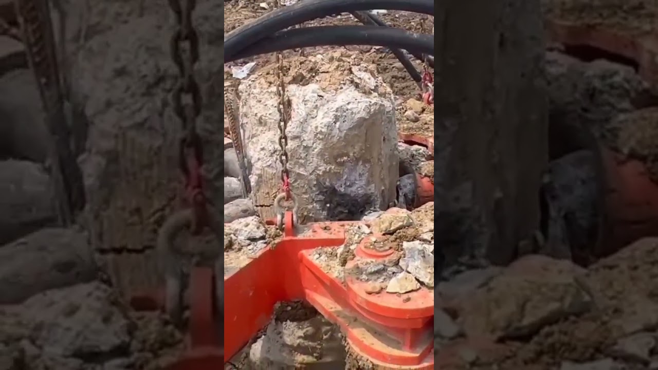 Hydraulic Pile breaker，Successful pile breaking