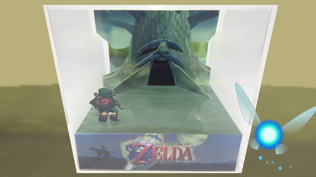 N64 Zelda Ocarina of Time Deku Tree Papercraft Diorama