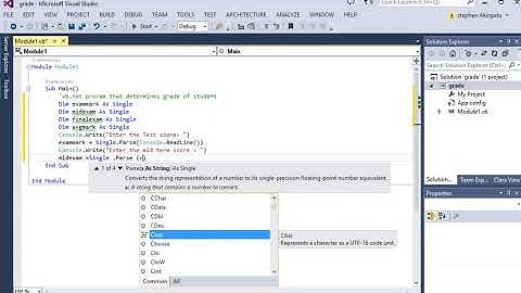 vb.net program that determines a student’s grade