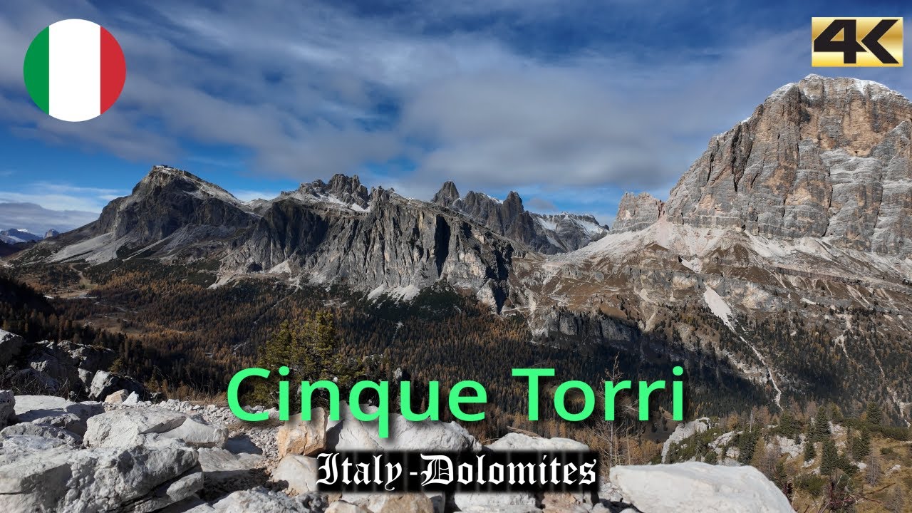 POV hiking Cinque Torri - Dolomiti Italy | autumn | 4K