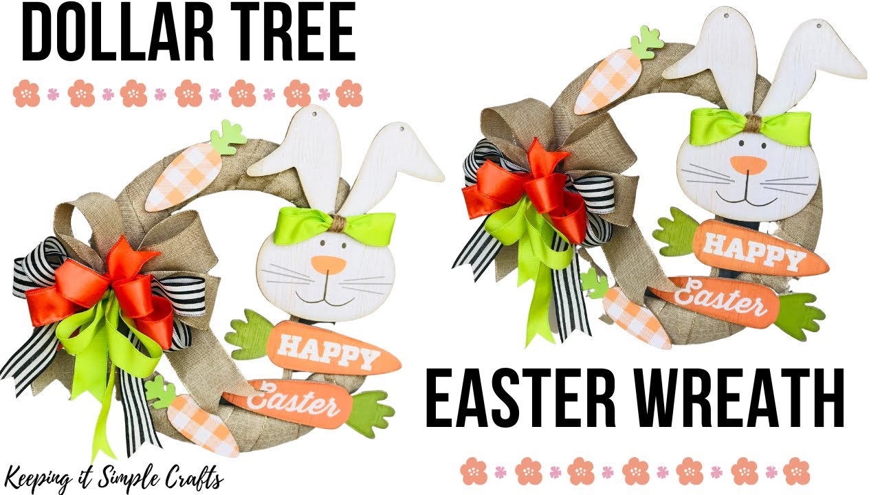 Dollar Tree EASTER Wreath DIY Plus BOW Tutorial SPRING Home Decor ...