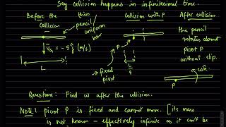 Lecture 33, April 13. Example. Collision with angular momentum conservation.