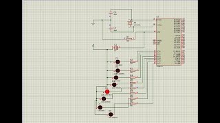 Generate a LED pattern with one LED on each time delay 1 sec in a circular manner | Proteus | Keil
