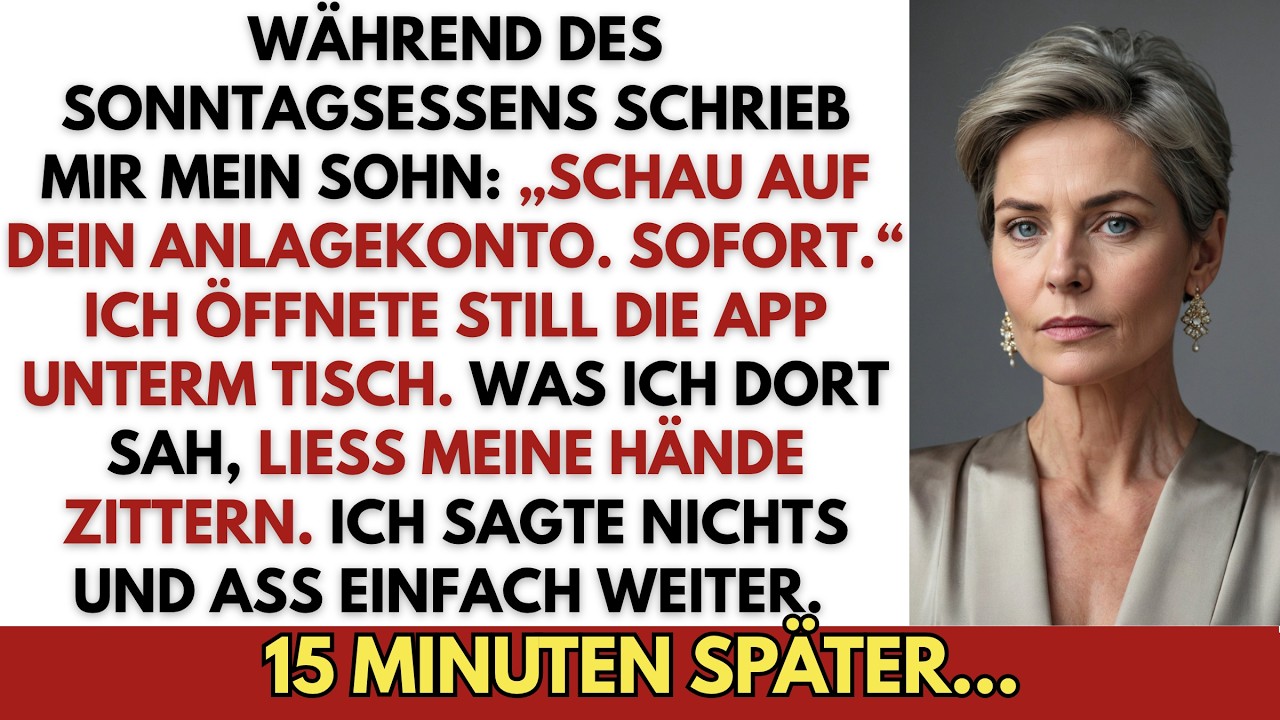Am Sonntagsessen zeigte mein Handy mir plötzlich drei nackte Nullen statt der 40.000 Euro, die ich für meine Rente gespart hatte. Meine Tochter Saskia lachte neben mir und schenkte sich von meinem...