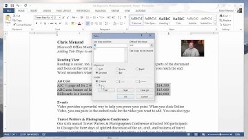 Add Decimal Tab Stops with Leaders to an existing Word Document by Chris Menard