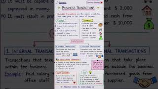 Business Transactions Explained | 11th Commerce Maharashtra Board | Chapter 2 | #Shorts Maharashtra