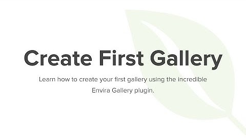 Creating Your First Envira Gallery