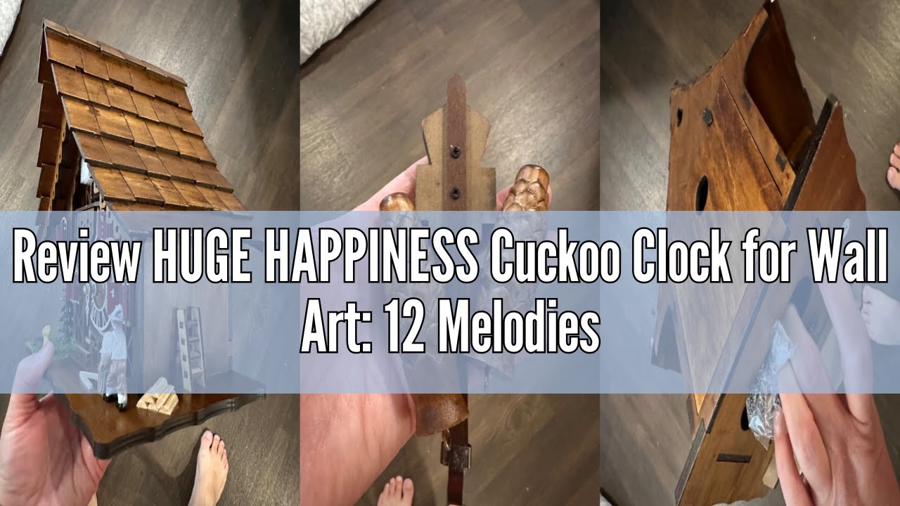 Review HUGE HAPPINESS Cuckoo Clock for Wall Art: 12 Melodies, Volume Control, Night Mode, Germany St