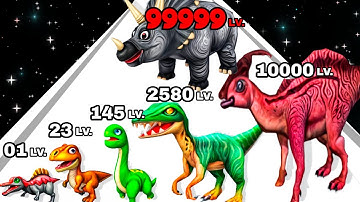 Jurassic Dino Run - Level Up Dino Max Level Gameplay