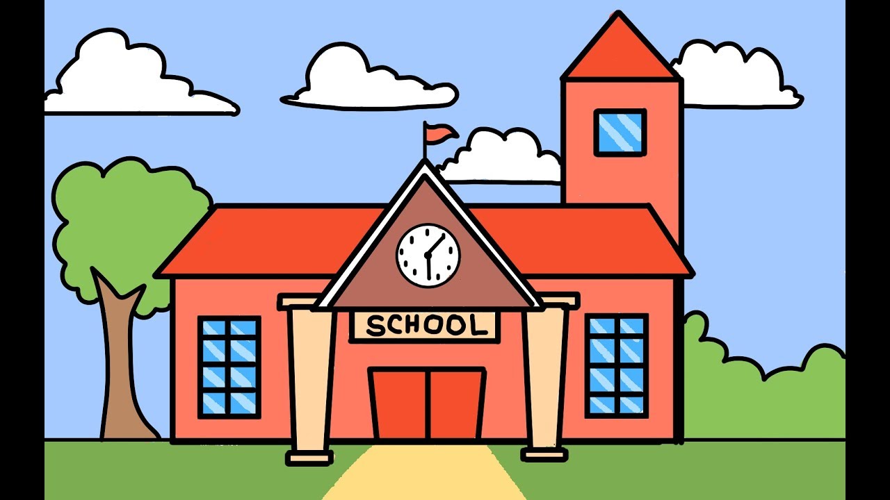 Simple Building Icon with School Inscription Stock Illustration -  Illustration of drawing, education: 133662868