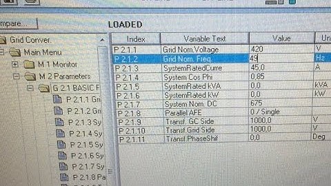 Drives School (E5) - Grid Converter Parameters -