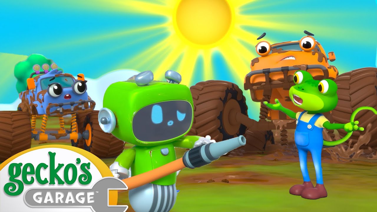 Max & Molly Mudbath | Gecko's Magical World | Animal & Vehicle Cartoons | Cartoons for Kids
