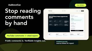 AudienceCue: YouTube Comment Analyzer for Cited Audience Reports