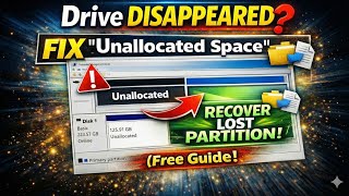 Drive Disappeared? FIX "Unallocated Space" & Recover Lost Partition (Free Guide)