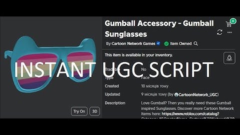 [PATCHED!] Cartoon Network Game On Gumball Sunglasses instant UGC script [Roblox Exploiting]