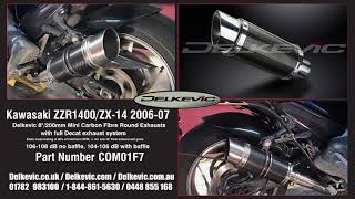 Delkevic Exhaust Muffler Carbon Short Round Kawasaki ZZR1400 ZX-14