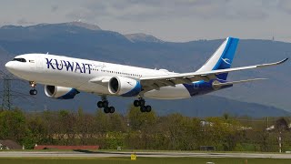 4K | Kuwait Airbus A330-800neo 9K-APG landing at Geneva/GVA/LSGG