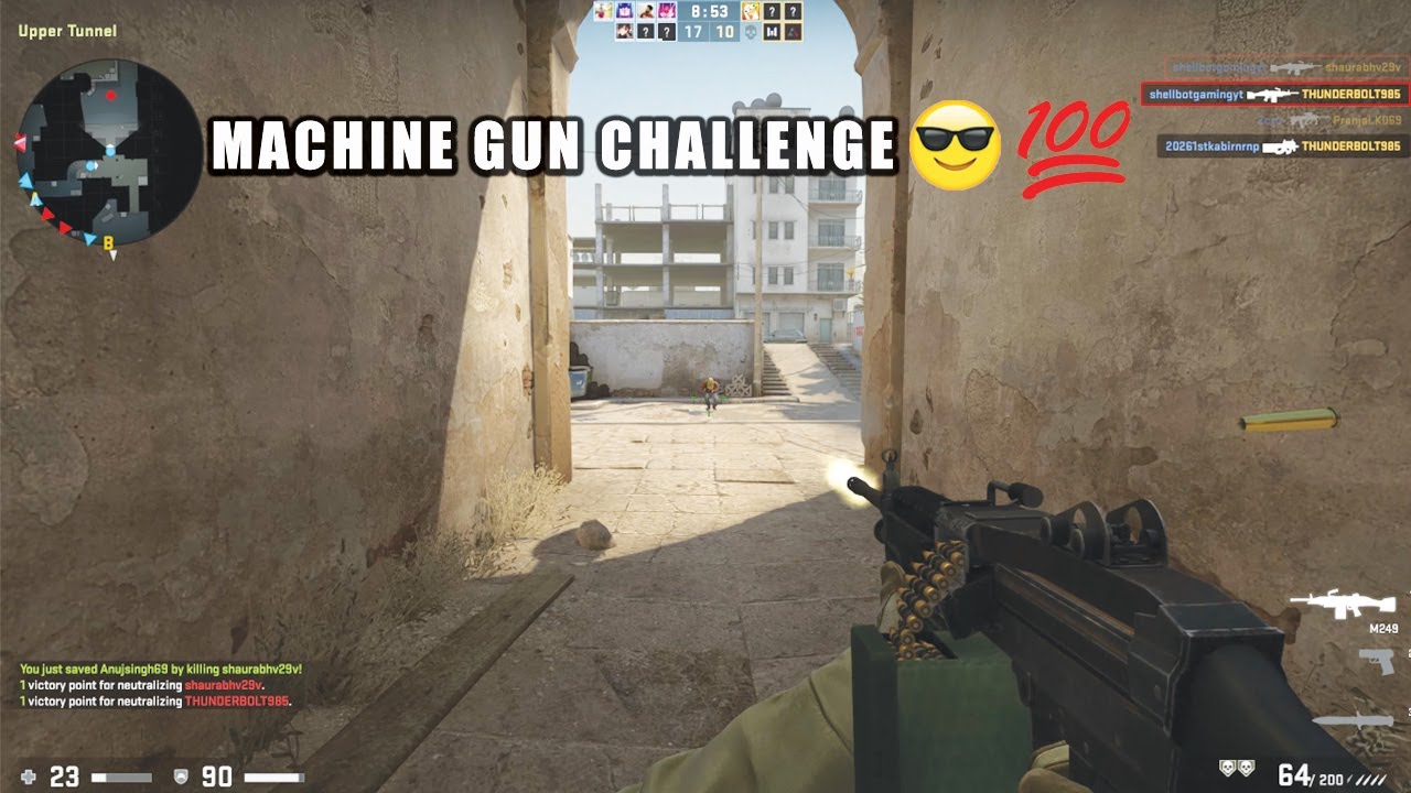 MACHINE GUN CHALLENGE | CS GO | SHELLBOT GAMING - YouTube