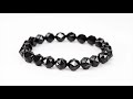 ブラックスピネル10mm　シンプルブレスレット