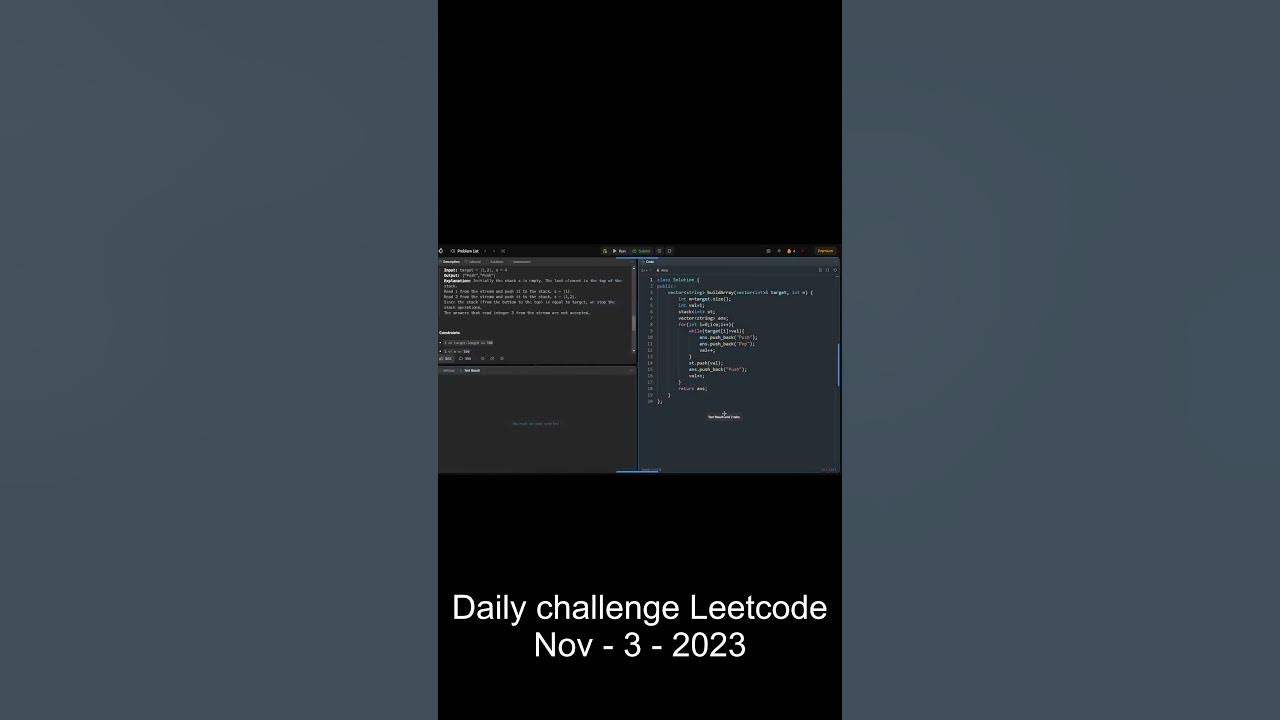 Leetcode Daily Challenge Nov-3-2023. Build an Array with Stack ...