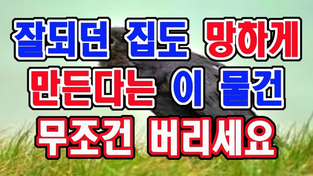 잘 나가던 집도 순식간에 망하게 만든다는 이 물건 무조건 버리세요.