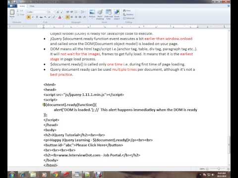 WHAT IS DOCUMENT READY EVENT IN JQUERY TUTORIAL